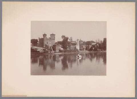 Buildings on the Po during the National Exhibition of 1884 in Turin, Italy, Carlo Brogi (possibly), 1884 Canvas Print