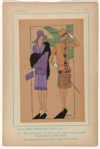 Très Parisien, 1927, No. 3, Pl. 15: Créations AMY LINKER (BALLARD et Cie) - SUR LA CROISETTE, J. Dory, 1927 Canvas Print