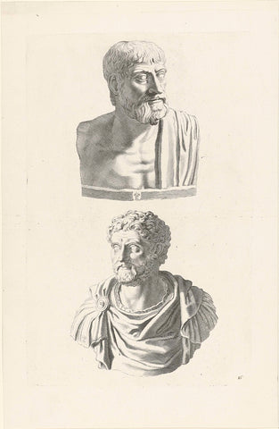 Busts of Pindar and Antoninus Pius, Theodor Matham, 1640 Canvas Print