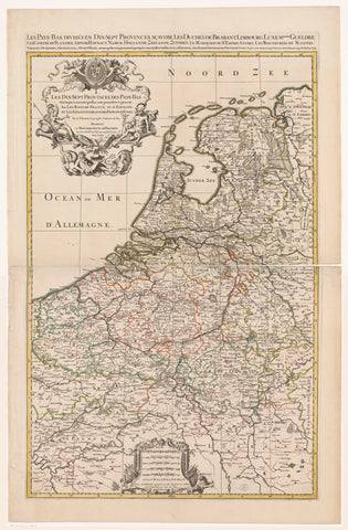 Map of the Seventeen Provinces, anonymous, 1692 Canvas Print