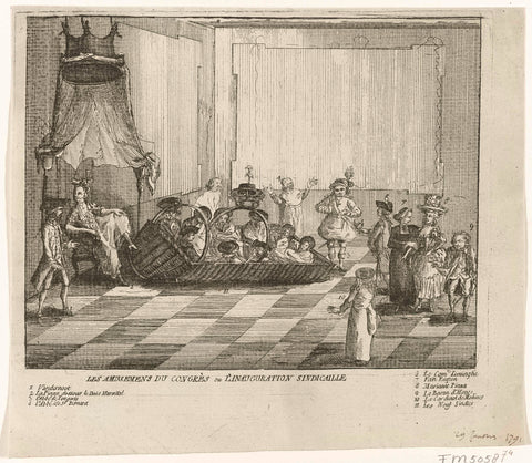 Cartoon at the Congress of the United States, anonymous, 1787 - 1791 Canvas Print