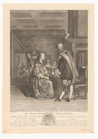 Dutch breakfast, Pierre François Basan, 1733 - 1797 Canvas Print