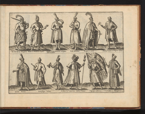 Twelve Poles and Hungarians, dressed according to the fashion of ca. 1580, Abraham de Bruyn, in or before 1581 Canvas Print