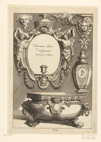 Title page: Nouveaux Liure d'Orfeureire, anonymous, Daniël Marot (I), in or after 1703 Canvas Print