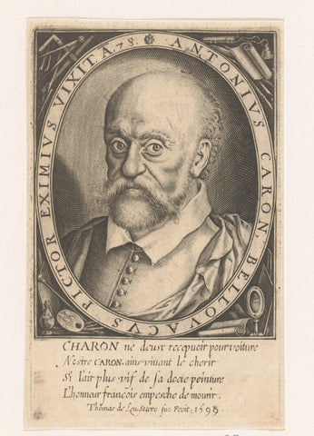 Portrait of Antoine Caron, Thomas de Leu, 1599 Canvas Print