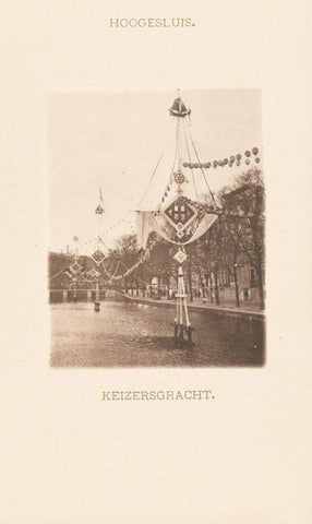 Decoration of the Keizersgracht in Amsterdam, 5 February 1901, festivities on the occasion of the wedding of Queen Wilhelmina and Prince Hendrik, Barend Groote & Co. (attributed to), 1901 Canvas Print