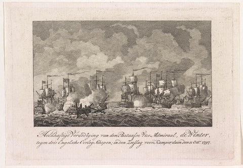 Battle of Kamperduin, 1797, anonymous, 1797 - 1798 Canvas Print