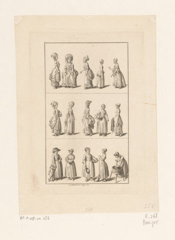 Vrouwelijke bedienden, Daniel Nikolaus Chodowiecki, 1780 Canvas Print