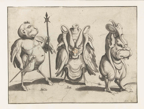 Drie monsters, anonymous, c. 1604 - c. 1616 Canvas Print