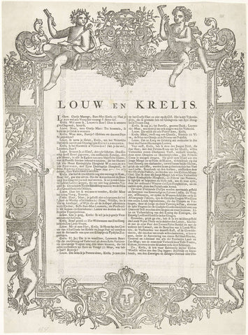 Consultation of Louw and Krelis, on the occasion of the marriage of William V and Wilhelmina of Prussia, 1767, anonymous, 1767 Canvas Print