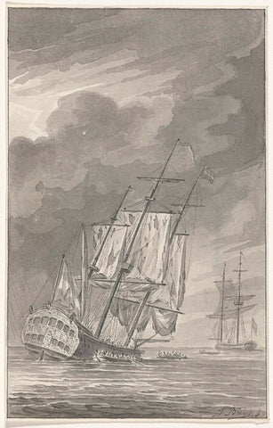 The sinking ship Holland, 1781, Jacobus Buys, 1781 - 1788 Canvas Print