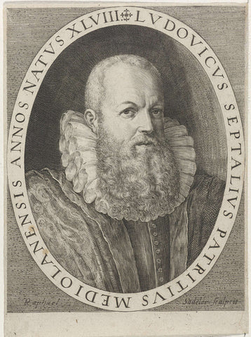 Portrait of Ludovico Settala Septalius, Raphaël Sadeler (I), 1600 - 1632 Canvas Print