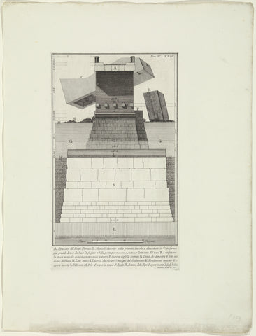 Cross-section of the Pons Cestius in Rome, Giovanni Battista Piranesi, c. 1756 - c. 1757 Canvas Print