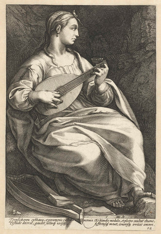 Terpsichore, Hendrick Goltzius, 1592 Canvas Print