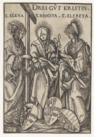 Saint Helena, saint Brigita of Sweden and the holy Elisabet of Hungary as three dear Christian women, Hans Burgkmair (I), 1516 Canvas Print