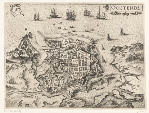 Siege of Ostend, 1601-1604, Claes Jansz. Visscher (II), 1612 - 1648 Canvas Print