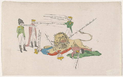 Cartoon on the declaration of war by the Netherlands to Belgium, 1831, anonymous, 1831 Canvas Print