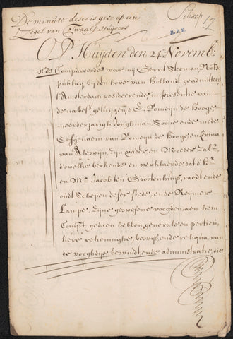 Notarial deed relating to Romeyn de Hooghe (1655-1704) and his former guardians, Gerrit Steeman, 1683 Canvas Print