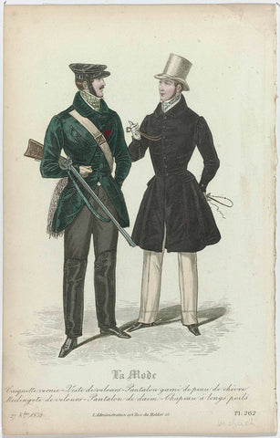 La Mode, 27 October 1832, Pl. 262 : Vernie cap - Velvet jacket, anonymous, 1832 Canvas Print