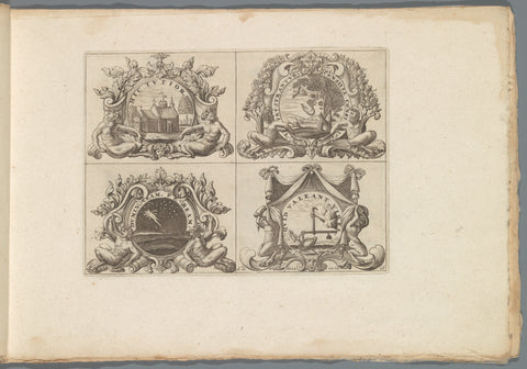 Print 16 from the series "Livre des plus belles devises... ", Anthonie de Winter, 1697 Canvas Print