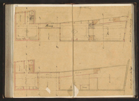 Floor plans of a basement and shop floor, Willem Springer Jr., c. 1864 Canvas Print