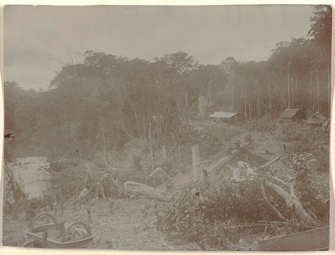 Construction of the railway at Dam, Suriname, Jacob Evert Wesenhagen (attributed to), 1905 - 1910 Canvas Print