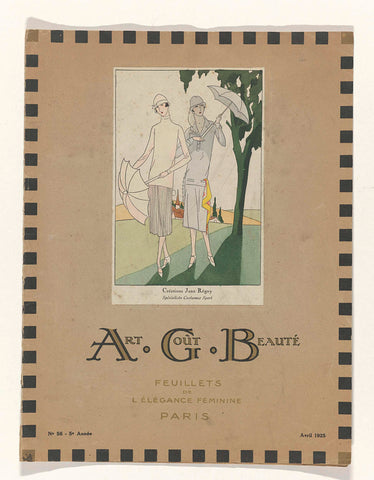 Art - Goût - Beauté, Feuillets de l'élégance féminine, April 1925, No. 56, 5th Year, anonymous, 1925 Canvas Print