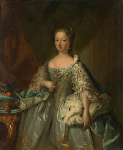 Portrait of Anne of Hanover, Princess Royal and Princess of Orange, Consort of Prince William IV, Johann Valentin Tischbein (attributed to), 1753 Canvas Print