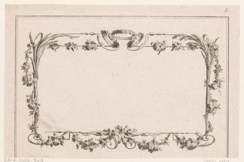 Frame with flowers and wreaths, Pierre Gabriel Berthault, 1778 Canvas Print