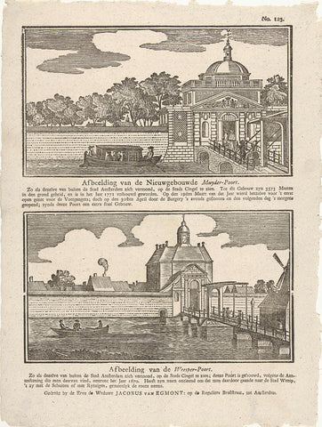 Image of the newly built Muyder-Poort / Image of the Weesper-Poort, Erven de Weduwe Jacobus van Egmont, 1771 - 1804 Canvas Print