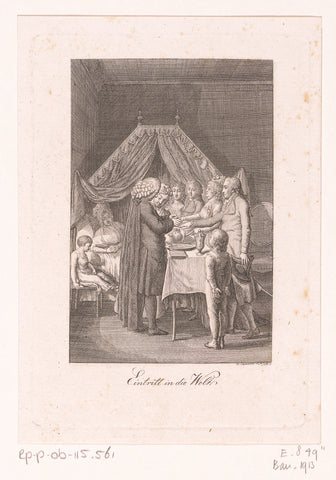 Baptism of the newborn child, Daniel Nikolaus Chodowiecki, 1797 Canvas Print