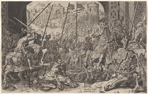 Capture of Tunis, 1535, Dirck Volckertsz. Coornhert, 1555 Canvas Print