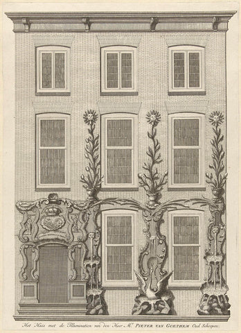 Illuminatie of the house of P. van Goethem, 1751, anonymous, 1753 Canvas Print