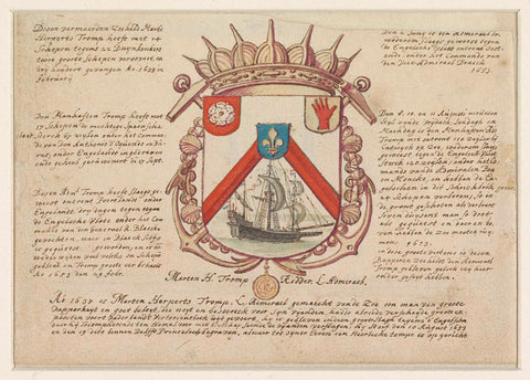 Coat of arms of Admiral Maarten Harpertsz. Tromp, anonymous, 1608 - c. 1653 Canvas Print