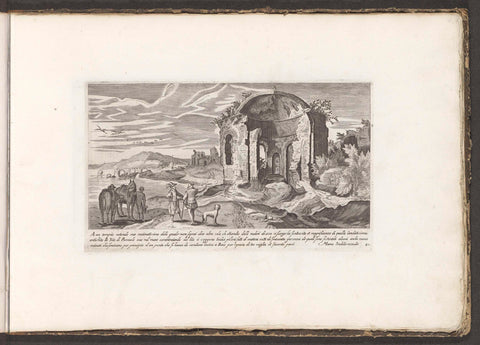 Ruin of a temple at Pozzuoli, Here. Ferri, 1680 Canvas Print