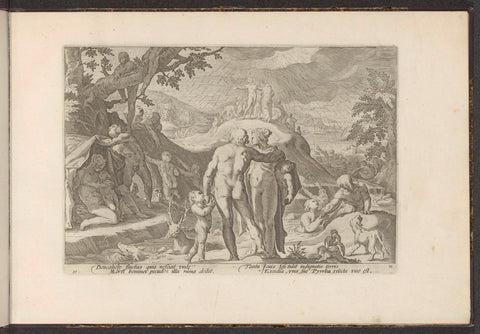 Zondvloed van Deucalion, Hendrick Goltzius (workshop of), 1728 Canvas Print