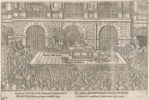 Execution of Ant. Timmerman and A. de Venero, supporters of Jean de Jauregui, 1582, anonymous, 1613 - 1615 Canvas Print