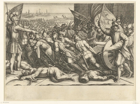 Embarkation of the troops of Ferdinando I de' Medici after the victory over the Turks, Jacques Callot, 1614 - 1620 Canvas Print