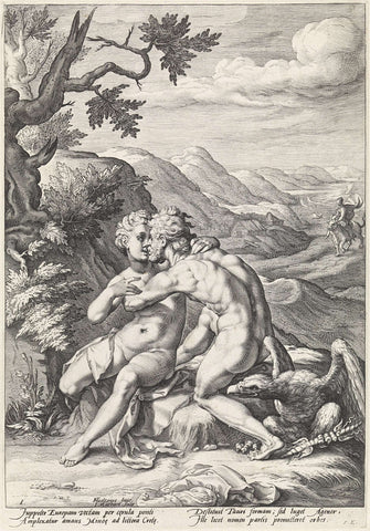 Jupiter a Europa, Jacob Matham, 1588 - 1592 Canvas Print