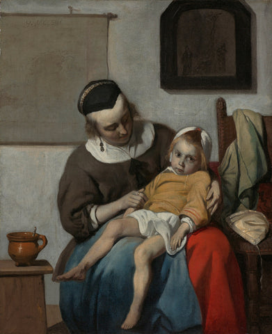 The Sick Child, Gabriël Metsu, c. 1664 - c. 1666 Canvas Print