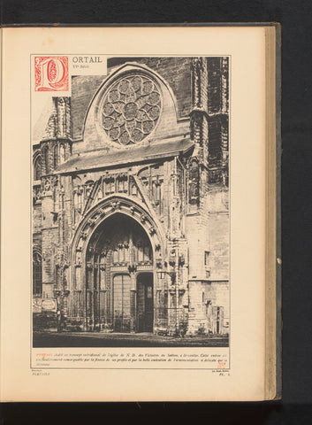 Portaal bij het zuidelijke transept van de Onze-Lieve-Vrouw-ter-Zavelkerk te Brussel, anonymous, c. 1881 - in or before 1889 Canvas Print