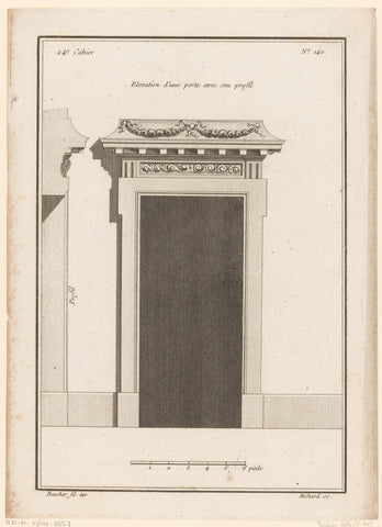 Gate with garlands, Jean-Baptiste Bichard, 1772 - 1779 Canvas Print