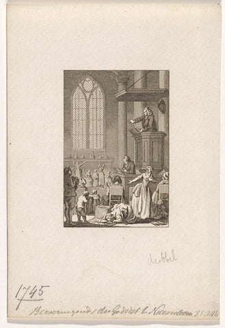 Unrest in the church in Nijkerk, 1749, Reinier Vinkeles (I), 1783 - 1795 Canvas Print