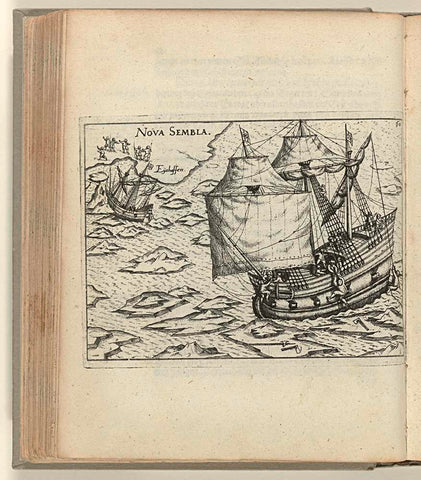 The ship gets stuck in the ice, 1596, anonymous, 1598 Canvas Print