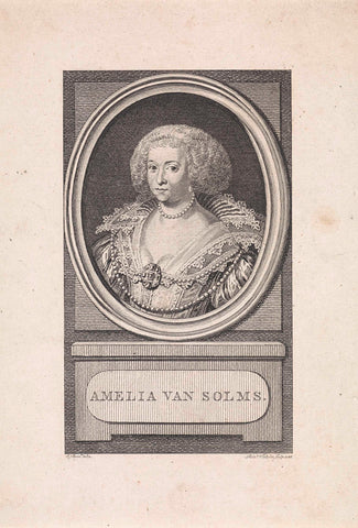 Portret van Amalia van Solms, Reinier Vinkeles (I), 1786 Canvas Print