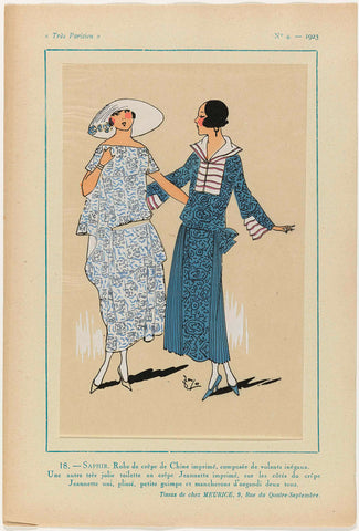 Très Parisien, 1923, No. 4: SAPHIR., anonymous, 1923 Canvas Print