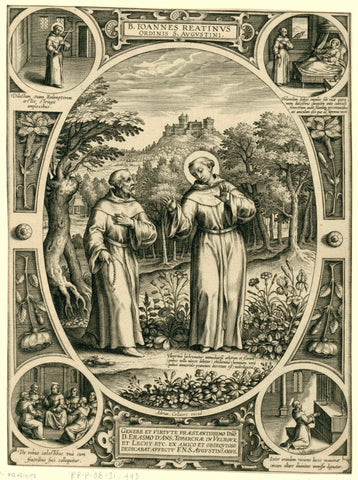 Scenes from the life of Blessed John of Rieti, Adriaen Collaert, 1570 - 1618 Canvas Print