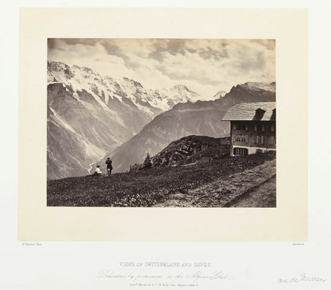 View of the mountain valley around Mürren, William England, 1863 - 1865 Canvas Print