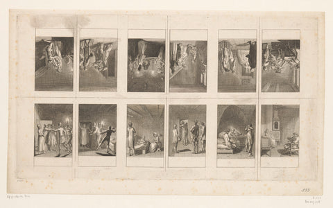 Twelve performances from Smollett's Peregrine Pickle, Daniel Nikolaus Chodowiecki, 1785 Canvas Print