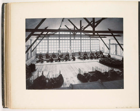 Interior of the fermenting barn Aneta Mineh, reception room Helvetia, Sumatra (Fermentierscheune Interieur Empfangsraum Helvetia), Carl J. Kleingrothe, c. 1885 - 1900 Canvas Print